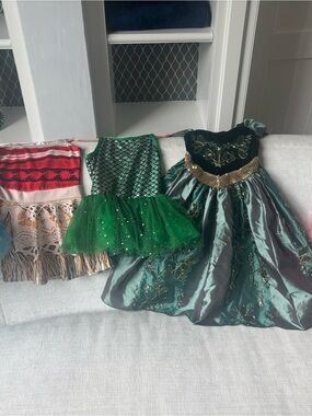 Princess dresses! Anna, Elsa tutu, Moana, mermaid tutu & pink fairy dress bundle